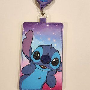 Loungefly Disney Lilo and Stitch Space Pastel Ombre Retractable ID Lanyard NEW